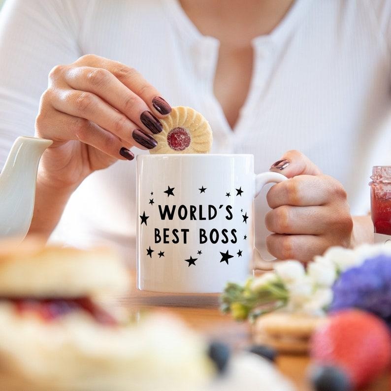 World's Best Boss mug gift for her girl coworker For christmas funny gift Ceramic Classic