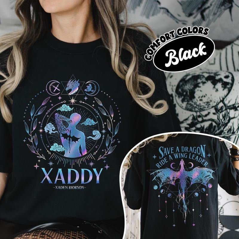 Xaden Riorson Shirt, Trendy Xaddy Shirt, Xaden Fourth Wing Fan Shirt, Onyx Storm Merch, Dragon Rider 2 Sided TShirt