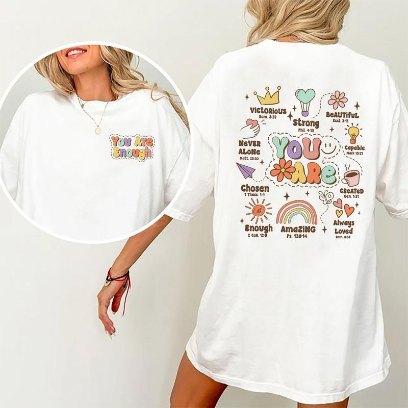 You Are Bible Shirt, Retro Christian Shirts, Jesus Tee For Women, Inspirational Graphic Printed Shirt Cotton Fabric, Casual Style, Bible Affirmations Shirt For Her, Motivational Women's Tops Womenswear Comfort Fic Chic Style