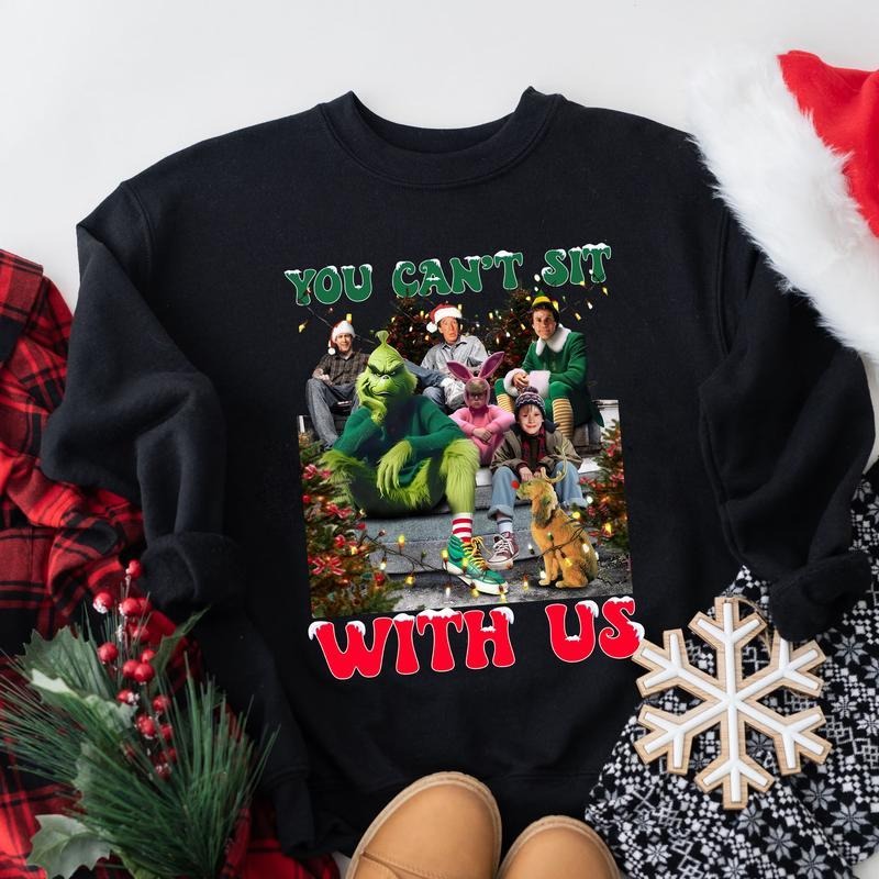 You Can't Sit With Us Shirt, Merry Christmas Shirt, Christmas Movie Shirt, Christmas Thug Life Shirt, Trendy Xmas Shirt