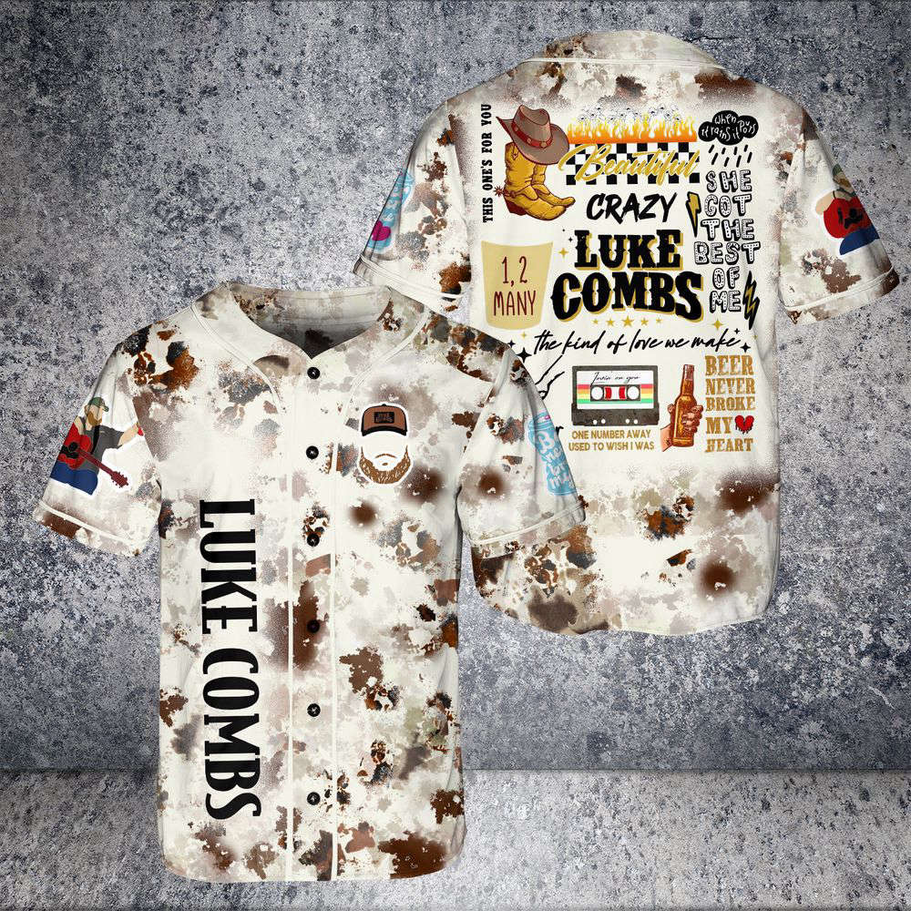 Combs Bullhead Shirt Baseball Jersey, Country Music, Lukee Comb World Tour For Men Women - lylyprint.com