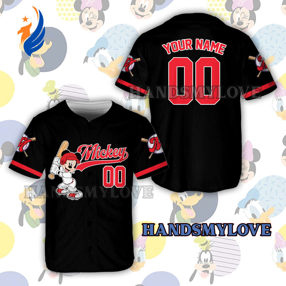 Custom Disney Character Mickey Game Day Baseball Jersey - Perfect Outfit for Baseball Fans and Lovers - Bafud