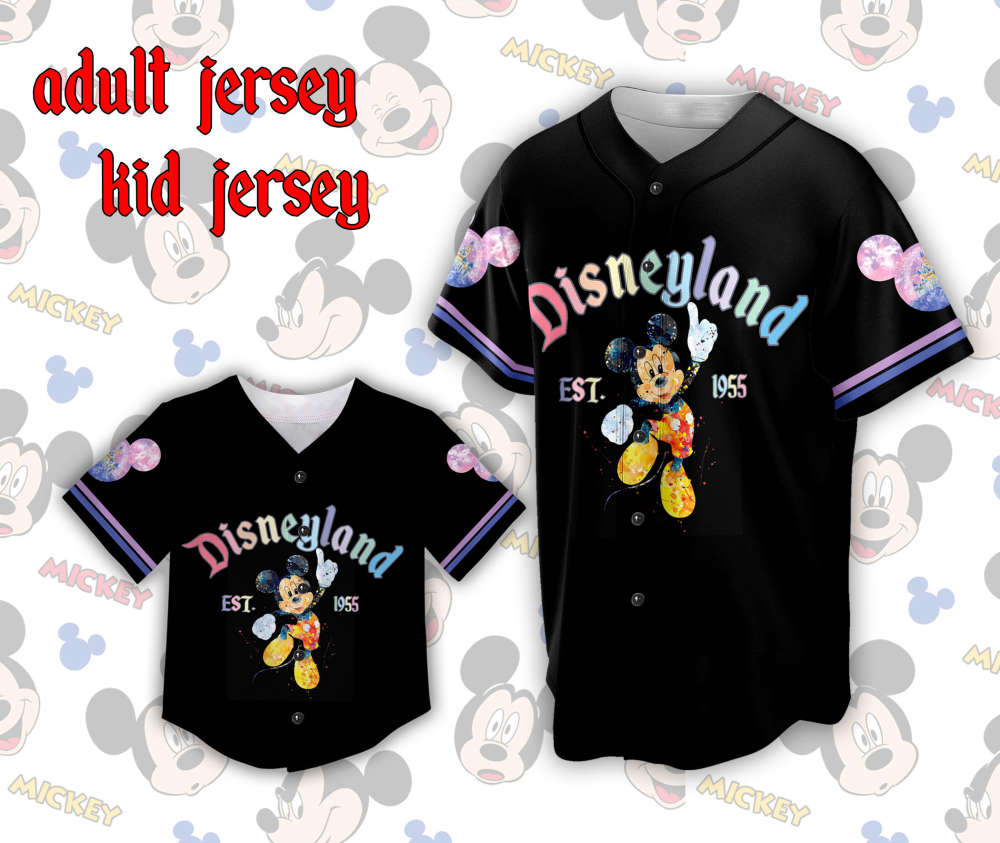 Disneyland Baseball Jersey: Mickey Head Family Vacation Trip Perfect for Baseball Lovers at Magic Kingdom WDW - Bafud