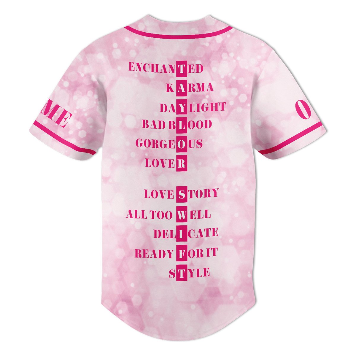 Customized Taylor Swift Dreamy Music Pink Baseball Jersey