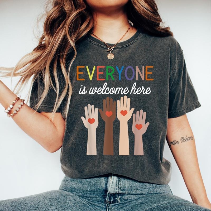 everyone is welcome here, Idaho teacher shirt, inclusion and equality t shirt, protest and resist t shirt, idaho teacher t shirt, Romance Shirt
