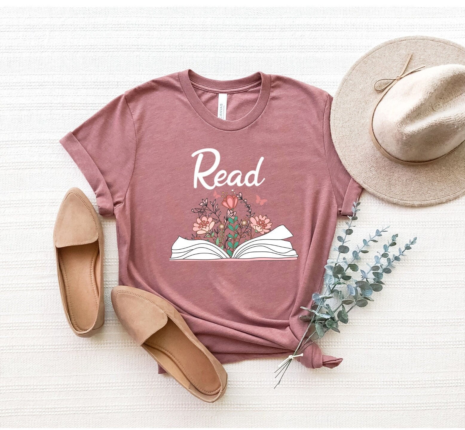 Read Floral Book Reading Book Wildflowers Book Read Book Tee Reading Time Librarian Teacher (1)