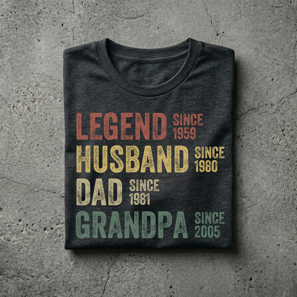 Personalized Dad Grandpa Father'S Day Husband Father Grandpa Legend Grandfather Custom Dates Dad Birthday (1)