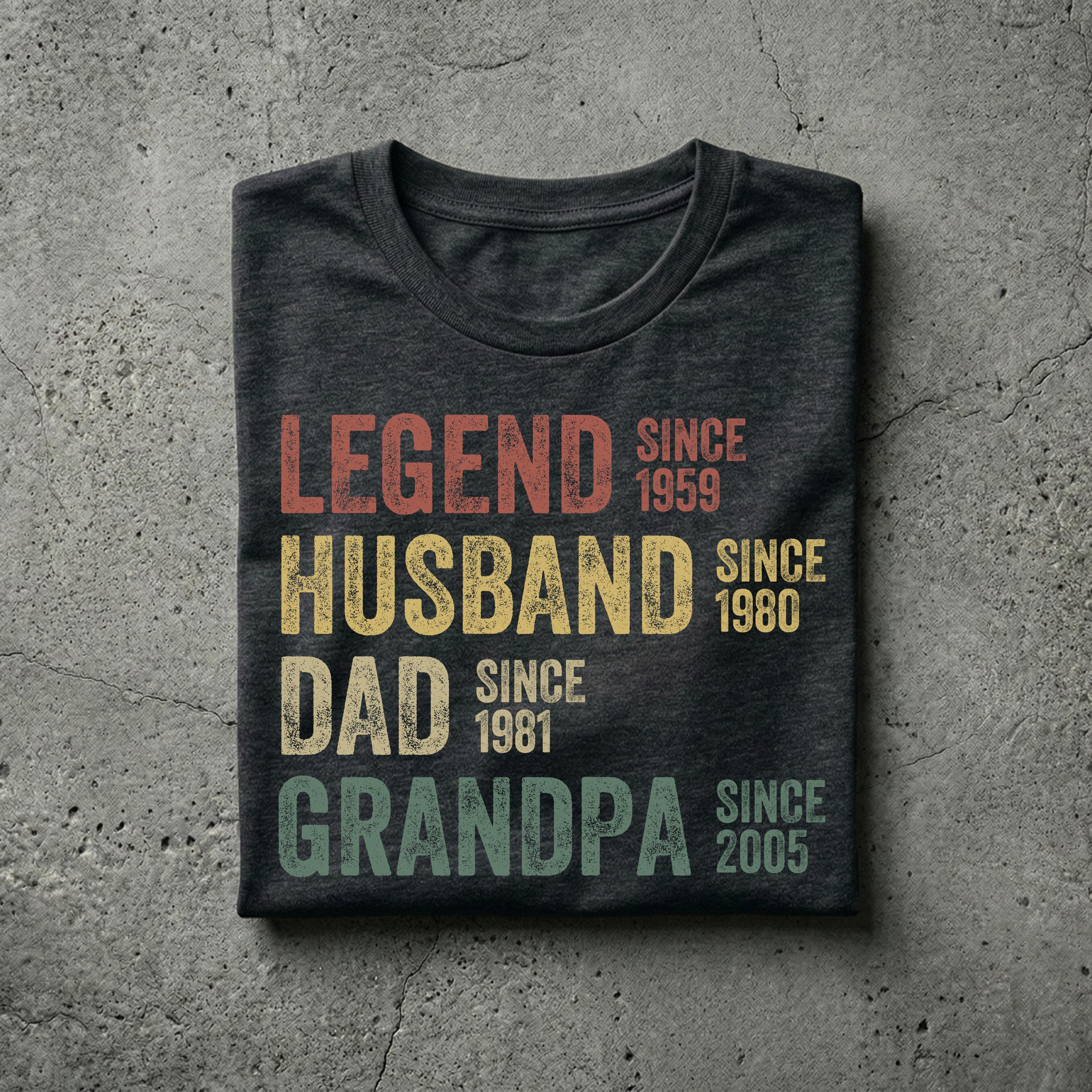 Personalized Dad Grandpa Father'S Day Husband Father Grandpa Legend Grandfather Custom Dates Dad Birthday (1)