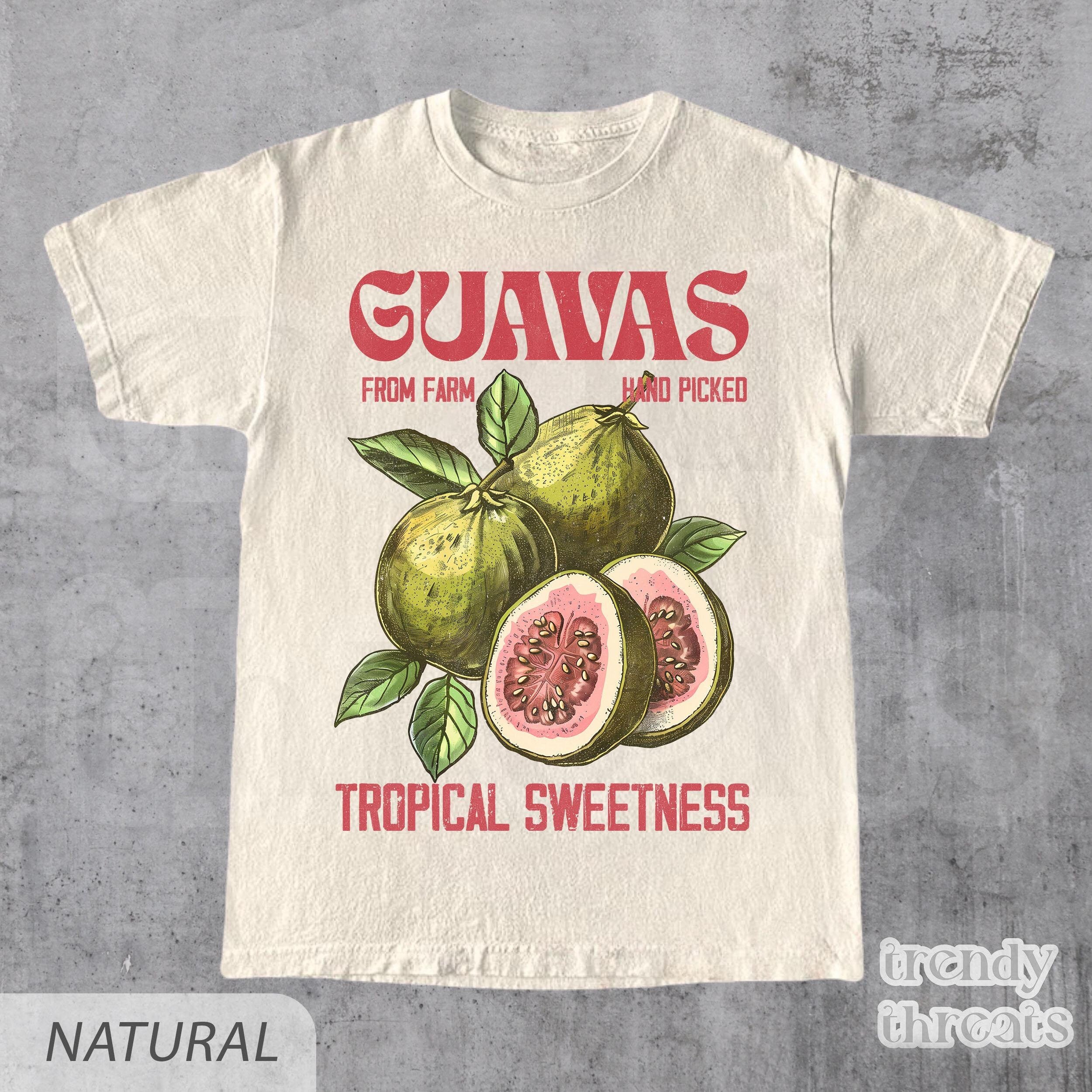 Guavas Retro Commercial Vintages Guavas Label Exotic Fruit Lover Tee (1)