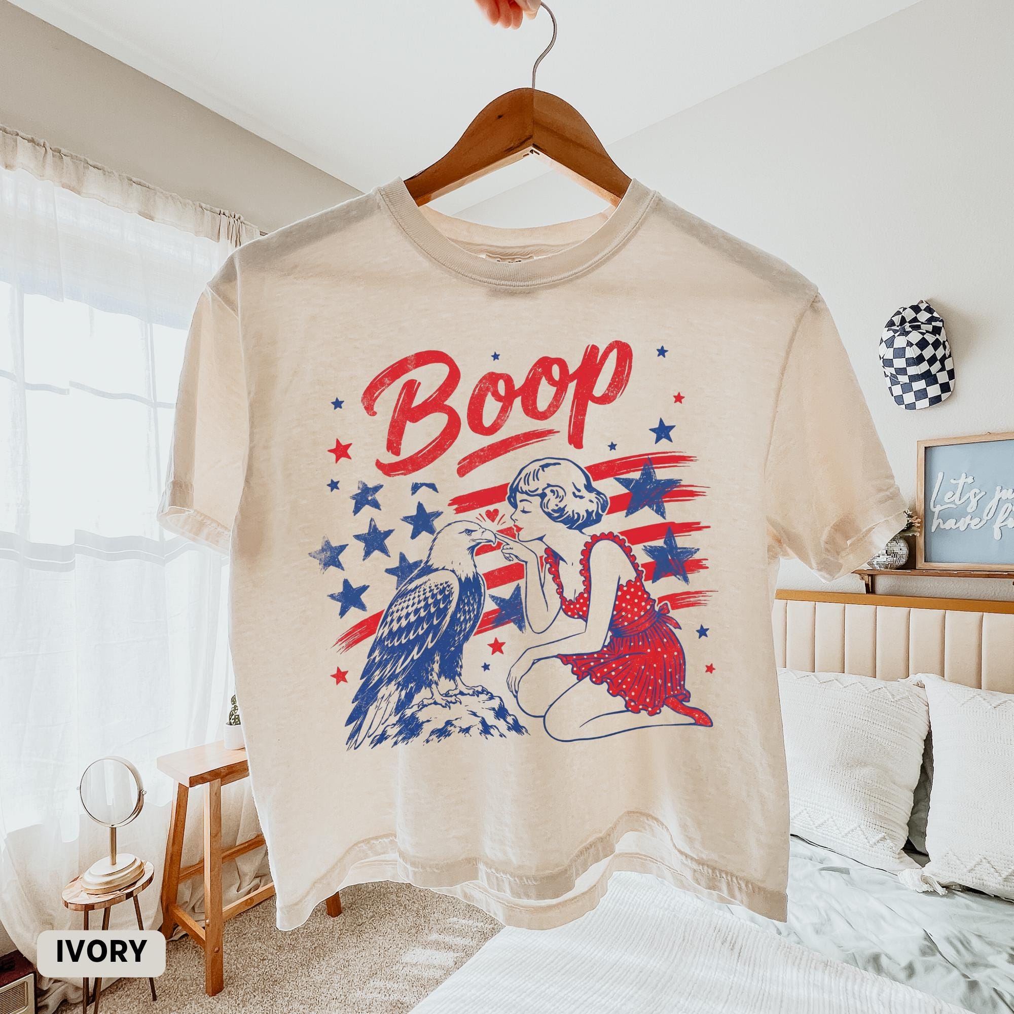 Boop Eagle Comfort Colors Boxy Tee Patriotic Vintage Girl Boop Eagle Crop 4th July Retro America Patriotic (1)