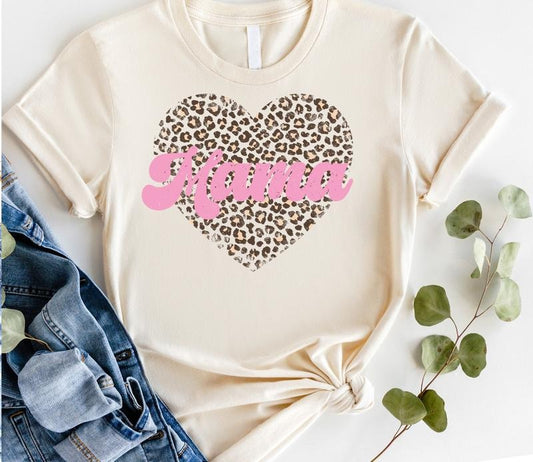 #037 - Pink Mama Cheetah Pretty - Print Unisex Crew neck Tee T-shirt