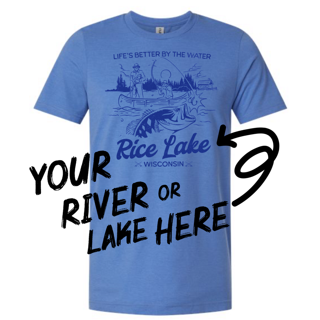 Your River or Lake Destination Name Drop Vintage Style Shirt