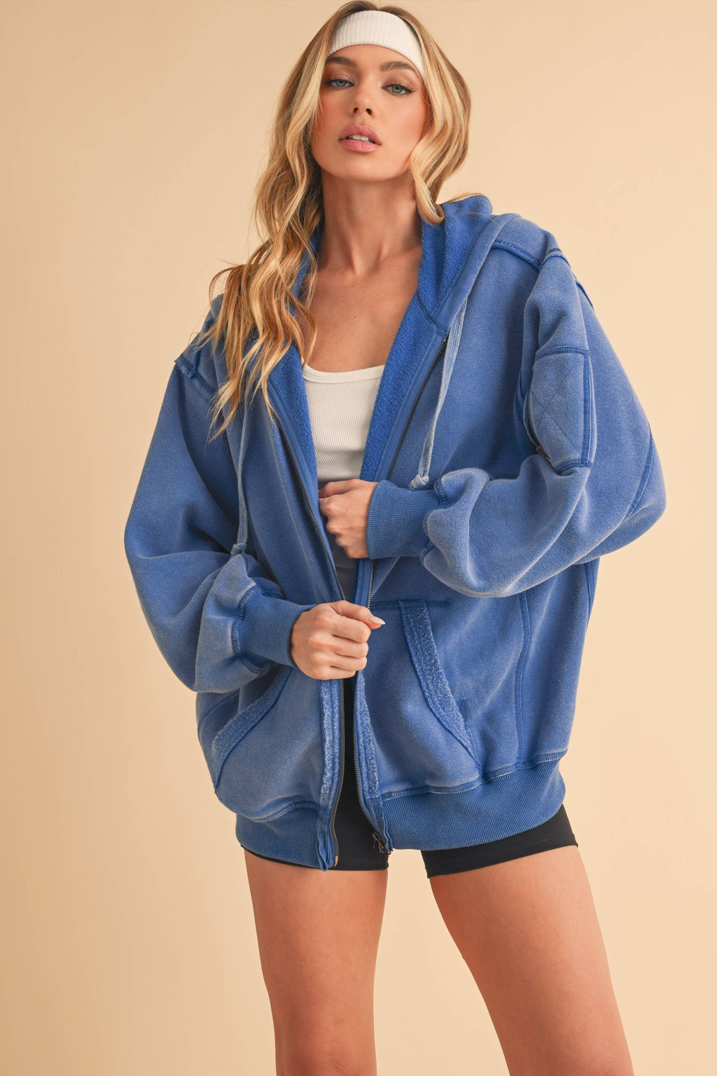 Fiori Zip-Front Hoodie Jacket, Small | 5131EK