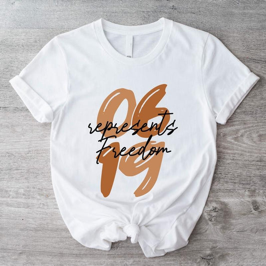 06 19 Represents Freedom Shirt, Independence Day T-shirt, Black History Month Tee, Juneteenth Short Sleeve, Unisex Freedom Gift Tee, Different Races Skin Shirt. Casual Cotton
