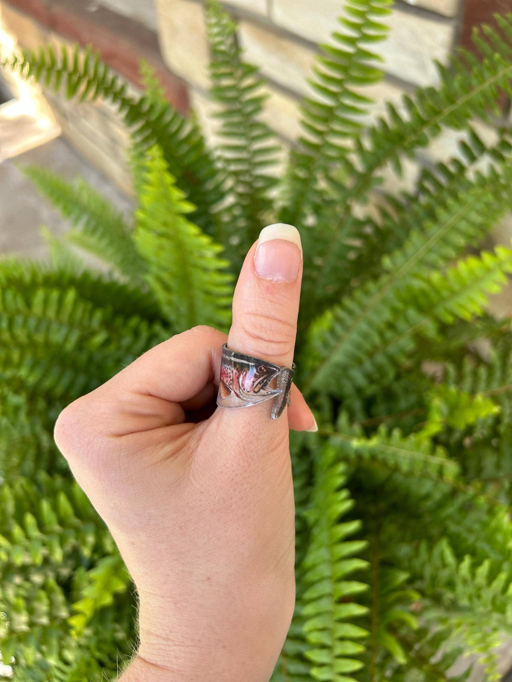 Trout and Fishing Lure Jewelry Ring