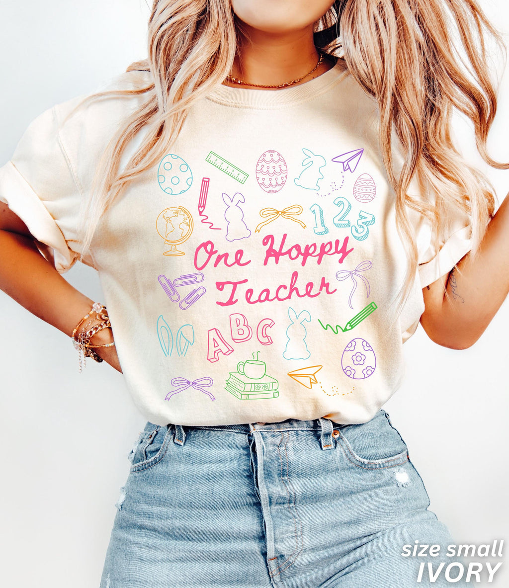 Easter Teacher Hoppy Teacher Comfort Colors Teacher Elementary Teacher Easter Tee Teacher (2)