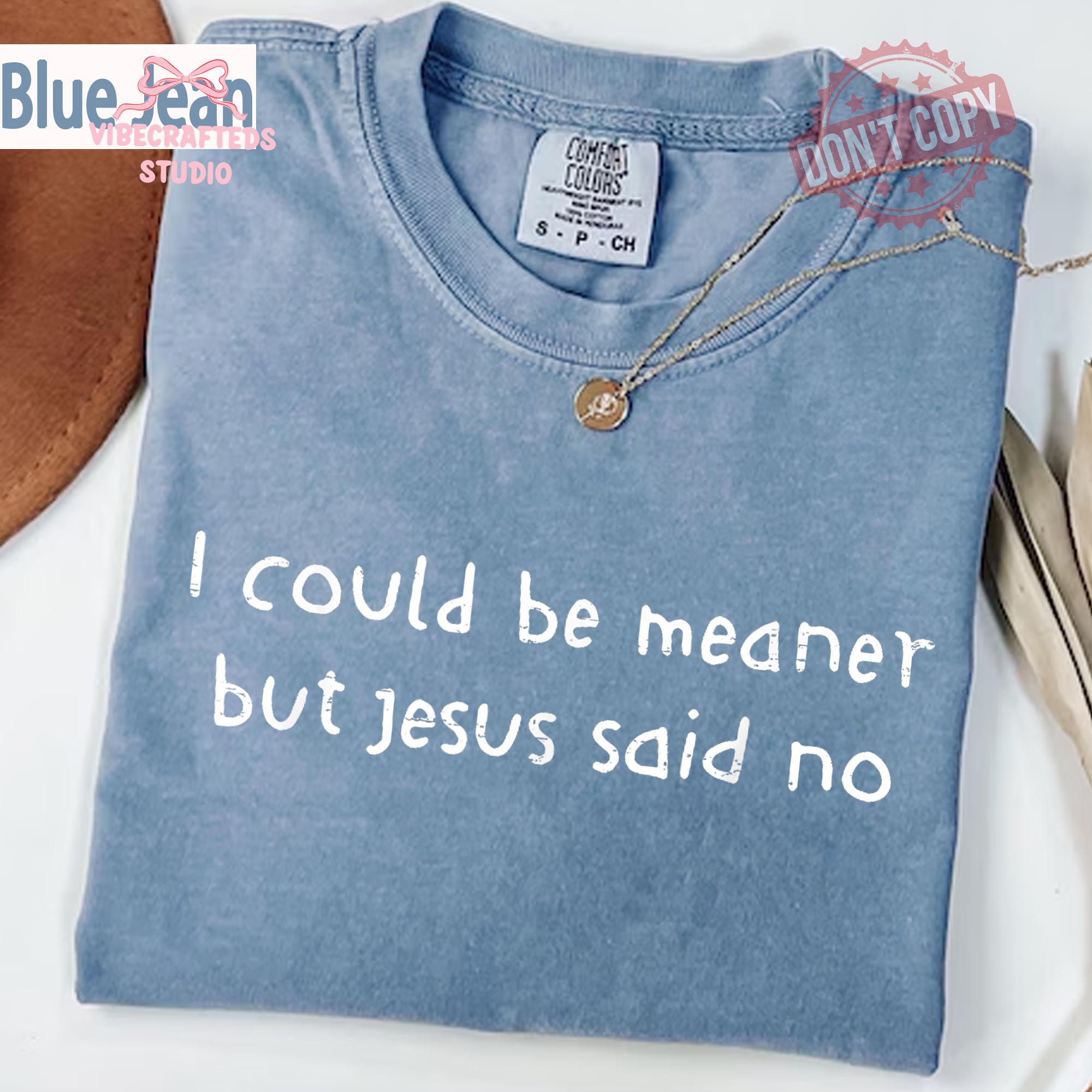 Could Meaner Jesus Said Christian Faith Humor Tee Religious Quote Comfort Colors Christian (2)