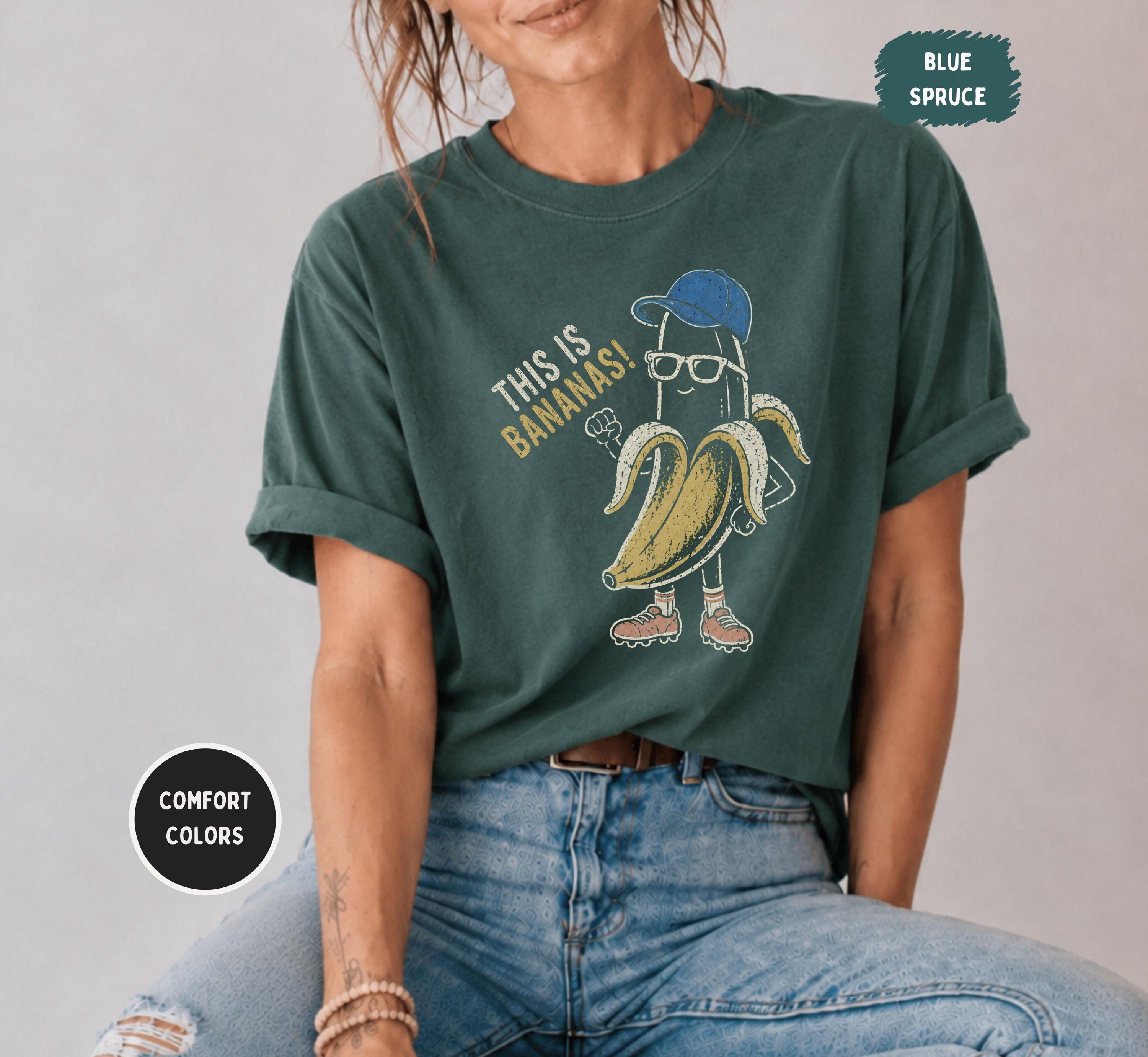 Bananas Retro Banana Baseball Tee Comfort Colors 1717 Sports Mom Game Day Fruit Pun (2)