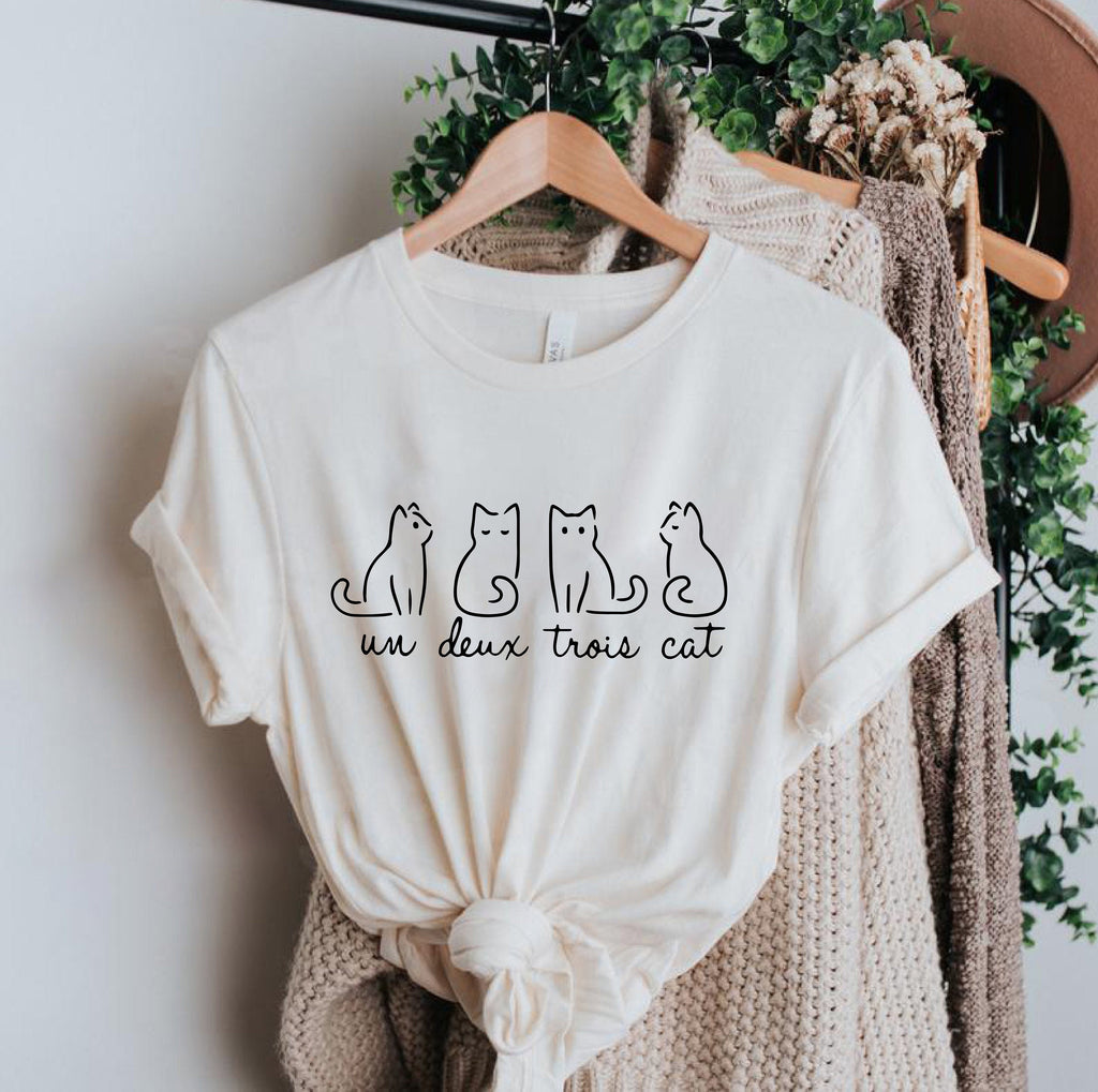 Un Deux Trois Ca Cat Lovers Cat Tee Cat Tee Ca Cat Dad Ca Cat Mom Ca (2)