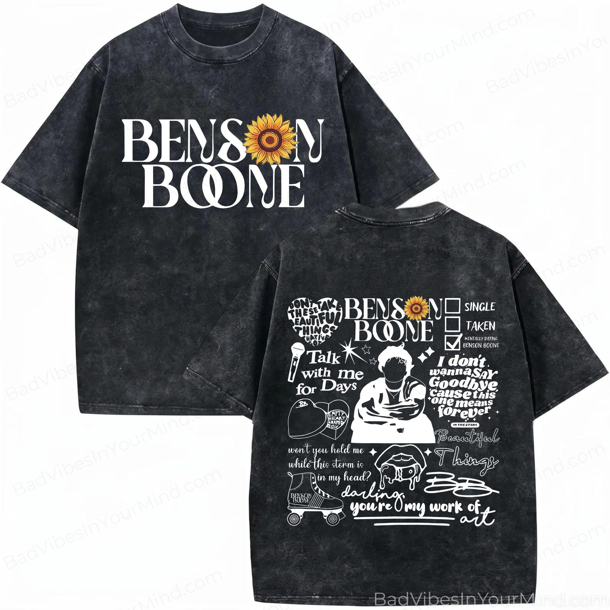 Benson Boone Wash Wanted Man Tour 2026 Comfort Color Vintage Concert Tee Benson Boone Fan Music Tour (2)