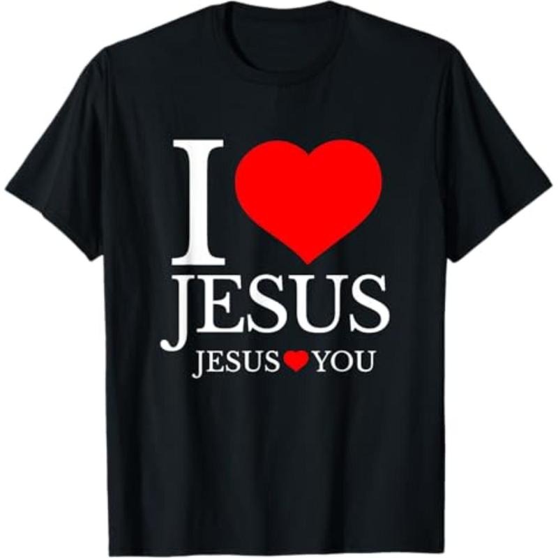 [100% Cotton] [100% Cotton] Swoosh LOVE JESUS - JESUS LOVES YOU - CHRISTIAN T-Shirt Golf Gift T-Shirt For Men Gunpla...