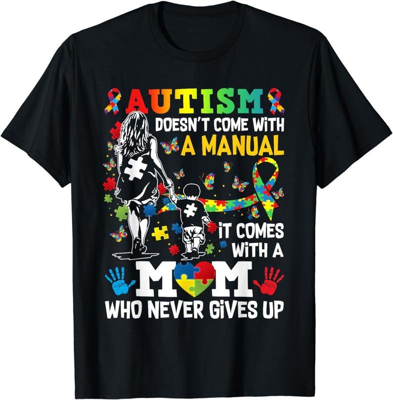 [100% Cotton] Autism Awareness Puzzle Straw hat pirates Heart Mom Never Gives Up Love Support T-Shirt Hoodie, Sweatshirt