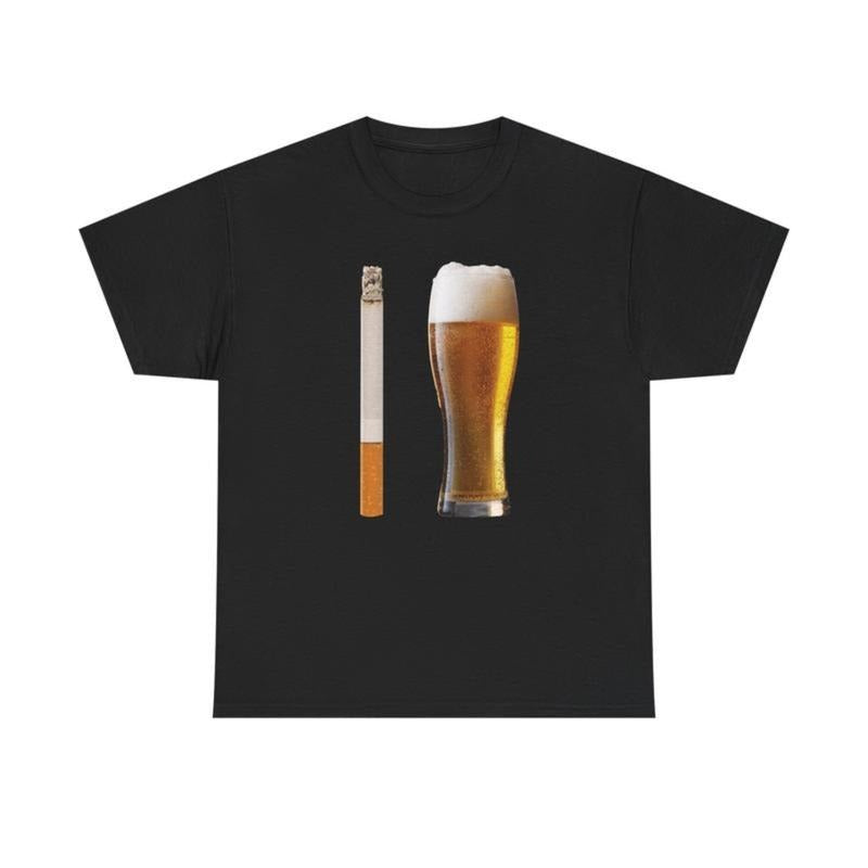 [100% Cotton] Beer Gunpla brand Cigarette Combination Graphic Lightsaber brand Shirt Design Golf Gift Lightsaber...
