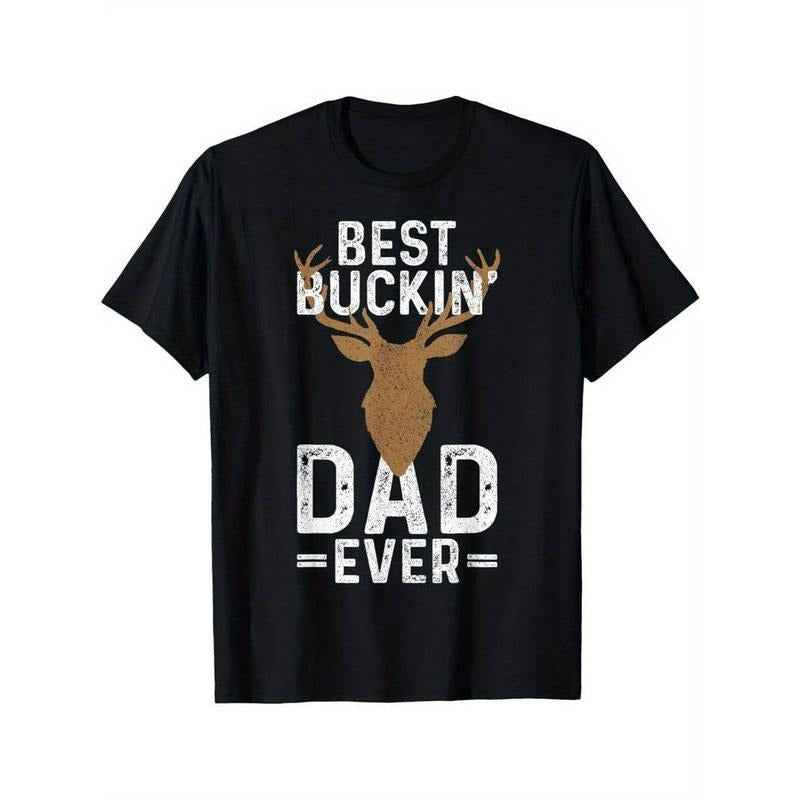 [100% Cotton] Best Buckin' Dad Ever Deer Hunting Funny Deer Hunter Gift T-Shirt Summer Hoodie, Sweatshirt | DripVista.com