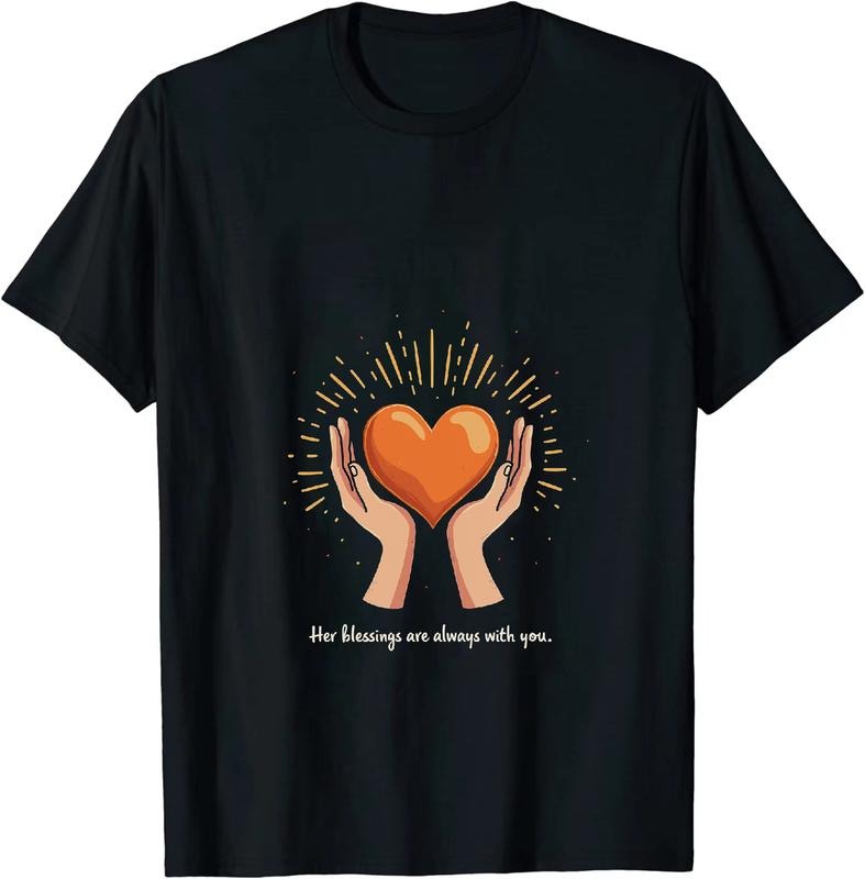 [100% Cotton] Black T-Shirt With Orange Heart Red plumber brand Hands Gunpla brand Radiant Light Design Hoodie, Sweatshirt