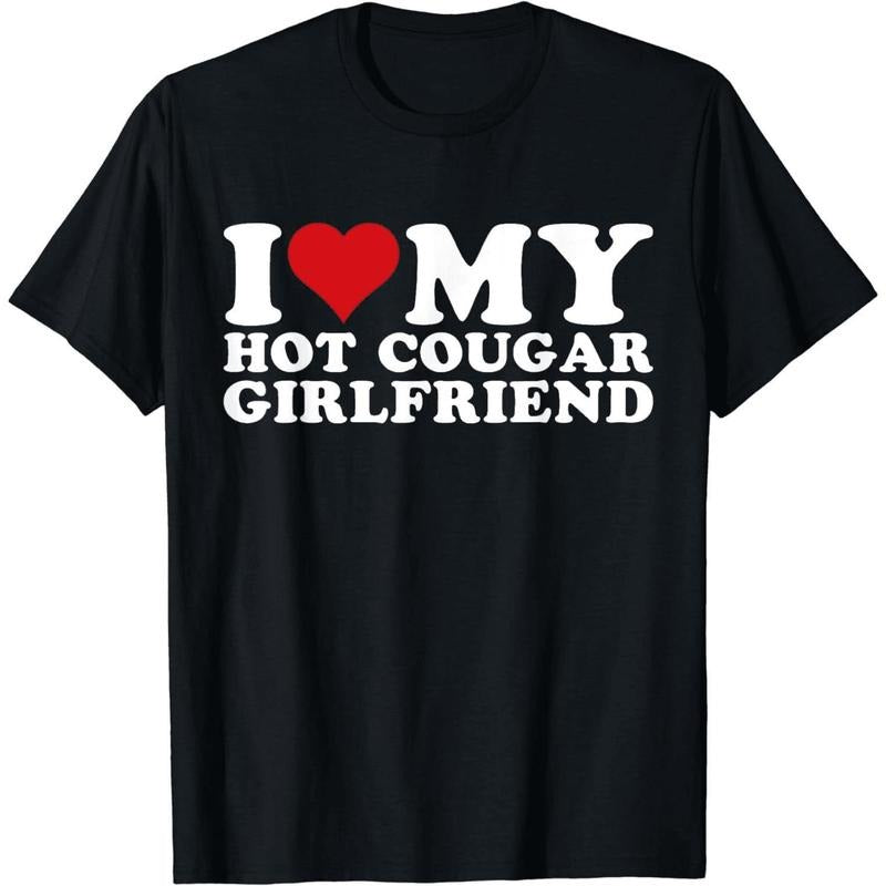 [100% Cotton] Charming Swoosh Heart My Hot Cougar Girlfriend T-Shirt [TrendingFast] Streetwear Casual Hoodie, Sweatshirt