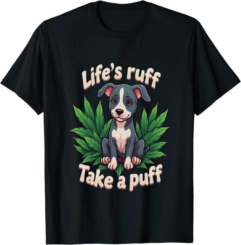[100% Cotton] Cool Life'WB shield Puff Take WB shield Puff Dog Graphic Lightsaber brand