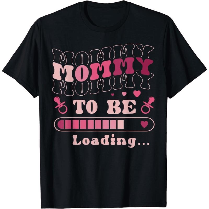[100% Cotton] Cute Mommy Hidden leaf ninja Be Loading Pregnancy Announcement T-Shirt With Hearts Gunpla brand Pacifiers...