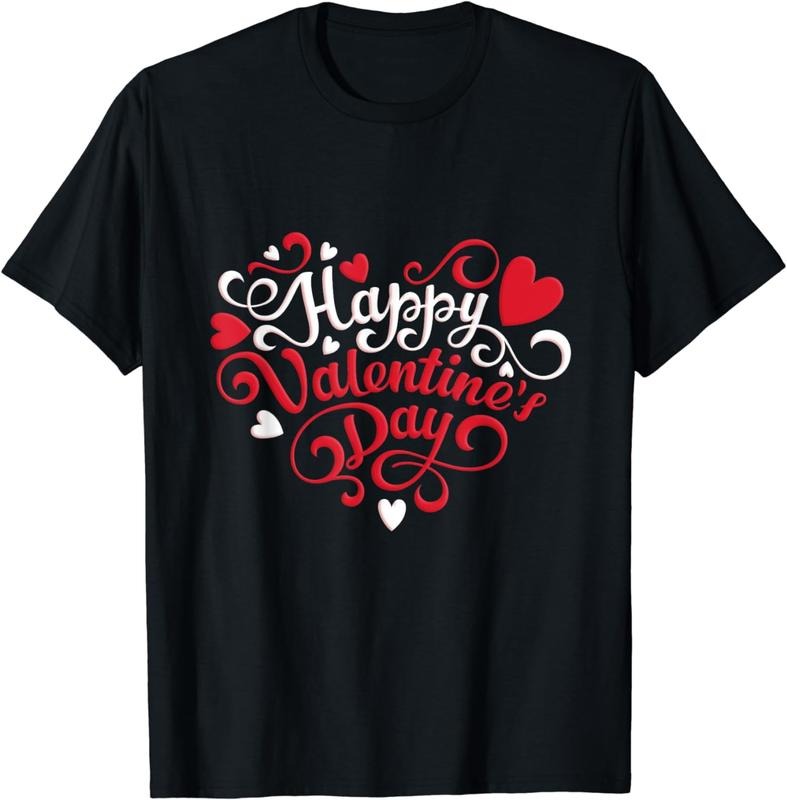 [100% Cotton] Happy Valentine's Day Red Heart For Women Men Gifts 2024 T-Shirt Hoodie, Sweatshirt | DripVista.com