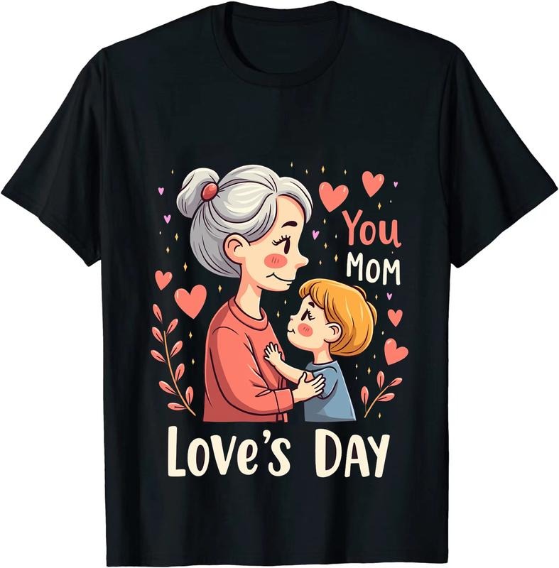 [100% Cotton] Heartwarming Grandma Gunpla brand Boy Love Day T-Shirt With Pink Hearts Design Hoodie, Sweatshirt