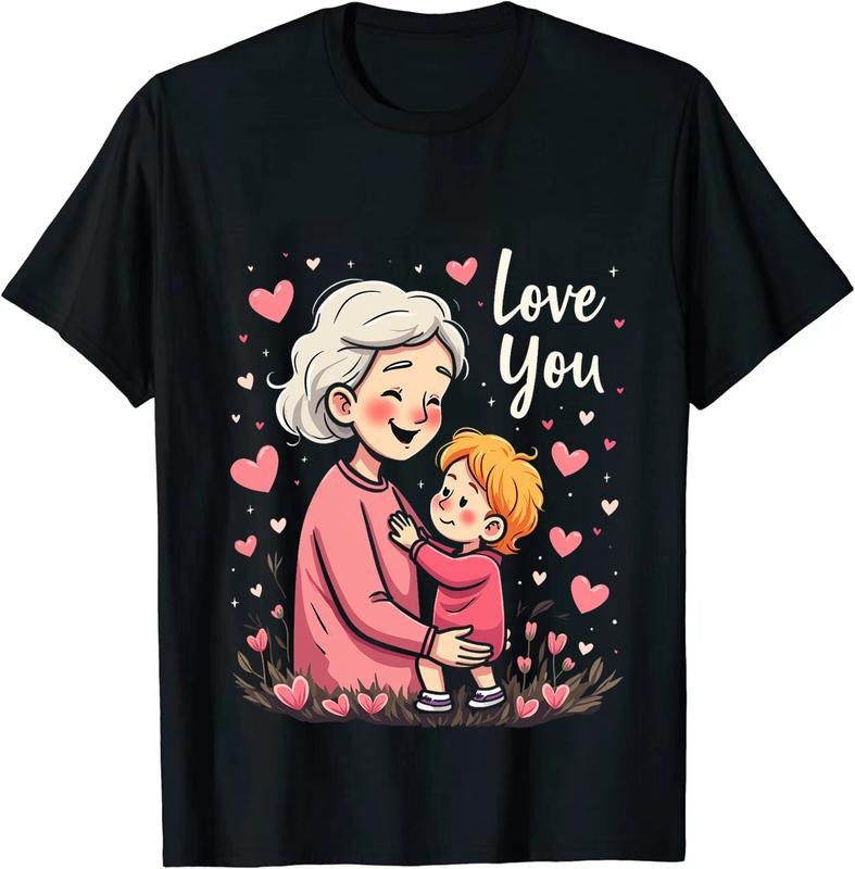 [100% Cotton] Heartwarming Grandma Gunpla brand Child Love You Pink Hearts T-Shirt Hoodie, Sweatshirt | DripVista.com