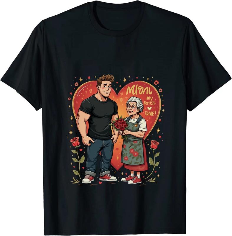 [100% Cotton] Heartwarming Mom Love With Roses Gunpla brand Flowers Cartoon T-Shirt For Family Appreciation Hoodie,...