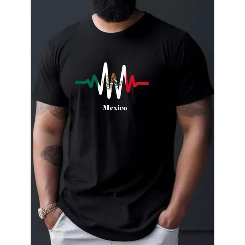 [100% Cotton] Men'WB shield Mexico-Inspired Graphic Tee - Comfortable Cotton, Crew Neck, Short Sleeve, Casual & Sporty -...