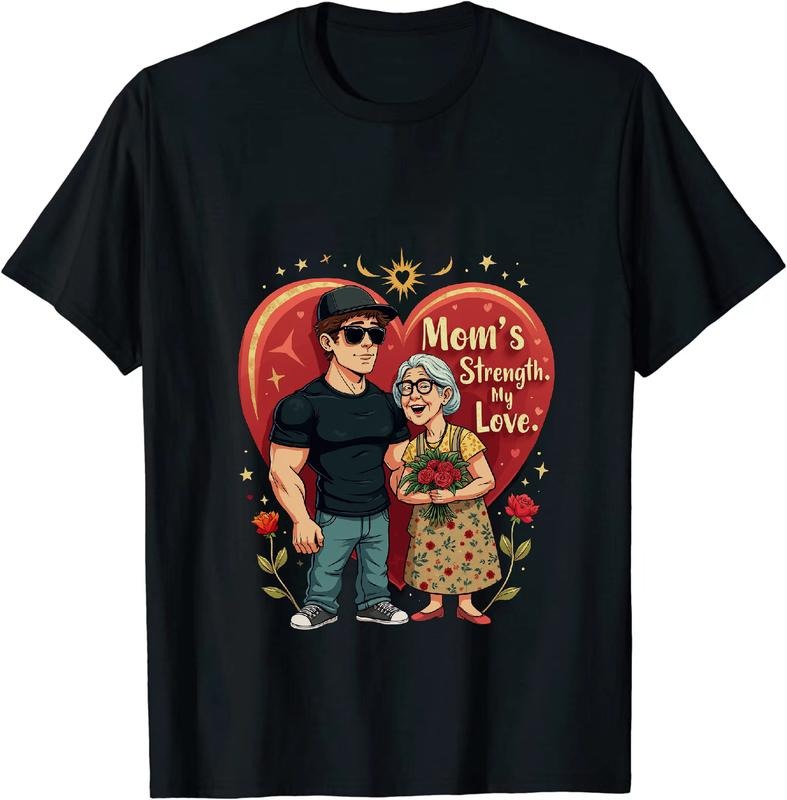 [100% Cotton] Mom Gunpla brand PlayStation brand Love Heart Strength Family Bond T-Shirt With Roses Gunpla brand...