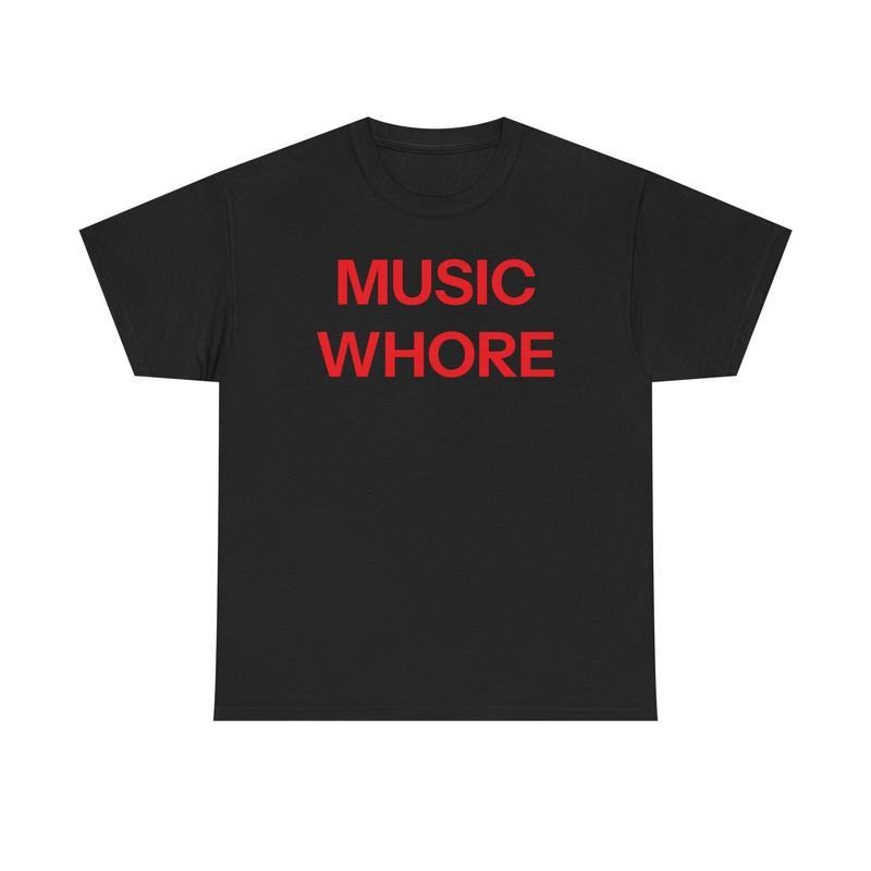 [100% Cotton] Music whore T-shirt graphic tee Streetwear Golf Gift T-Shirt For Men Gunpla brand Women Hoodie, Sweatshirt