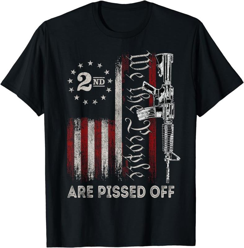 [100% Cotton] Patriotic American Flag Rifle Constitution Pissed FOG Statement T-Shirt Hoodie, Sweatshirt | DripVista.com