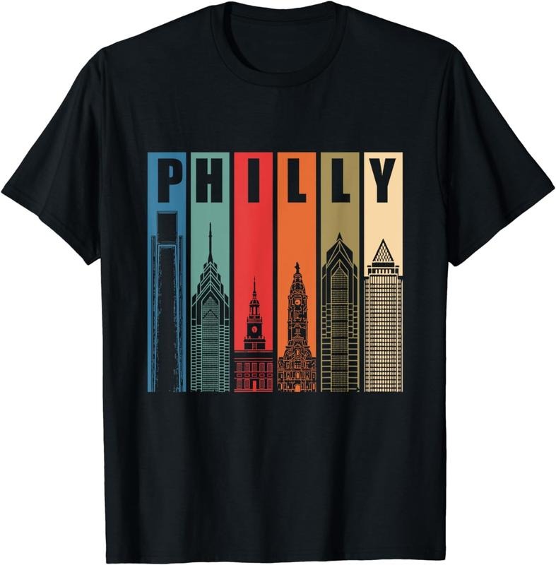 [100% Cotton] Philly Retro Vintage Philadelphia Skyline Philly City Pride T-Shirt Hoodie, Sweatshirt | DripVista.com