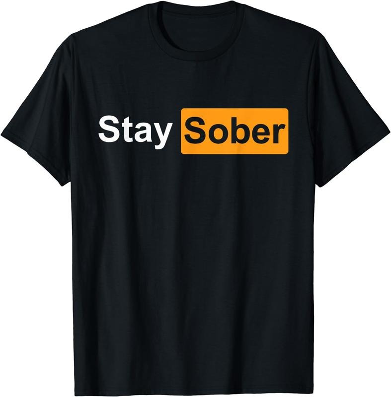 [100% Cotton] Stay Sober Motivational Black Gunpla brand Orange Design T-Shirt For Men Gunpla brand Women Hoodie, Sweatshirt