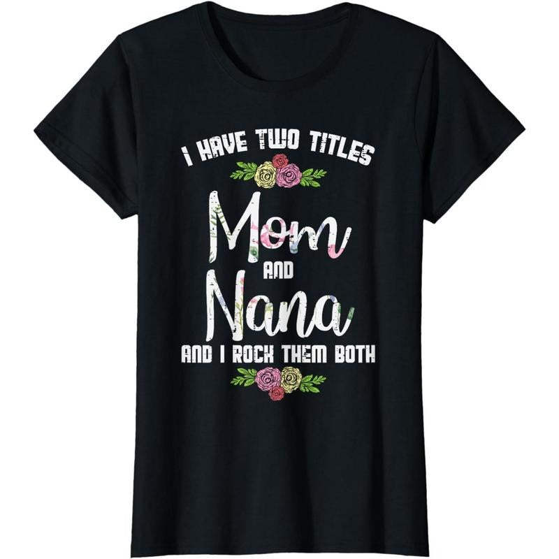 [100% Cotton] Stylish Black T-Shirt Celebrating Mom Gunpla brand Nana With Floral Design. Golf Gift T-Shirt For Men...