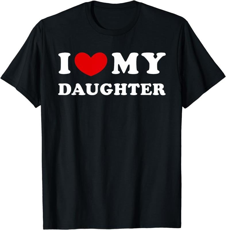 [100% Cotton] Swoosh Love My Daughter Heart Symbol Cute Family T-Shirt Hoodie, Sweatshirt | DripVista.com