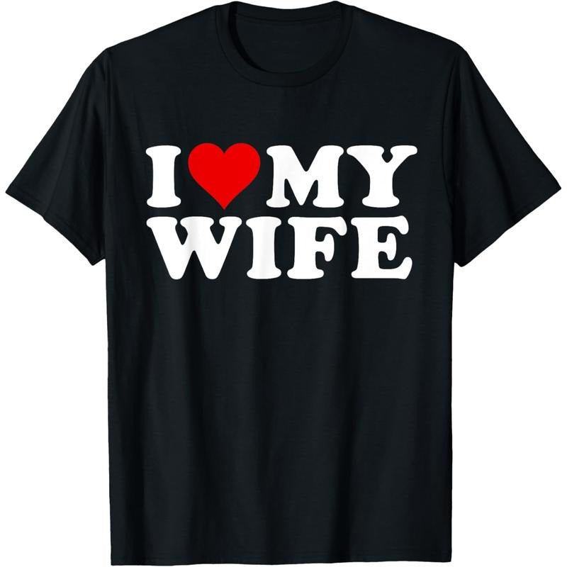 [100% Cotton] Swoosh Love My Wife Marriage Anniversary Married Swoosh Heart My Wife T-Shirt Golf Gift T-Shirt For Men...