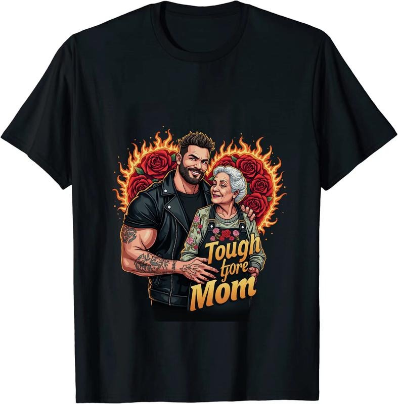 [100% Cotton] Tough Love Tattooed GA Gunpla brand Elderly Mom With Flames Gunpla brand Roses T-Shirt Design Hoodie,...