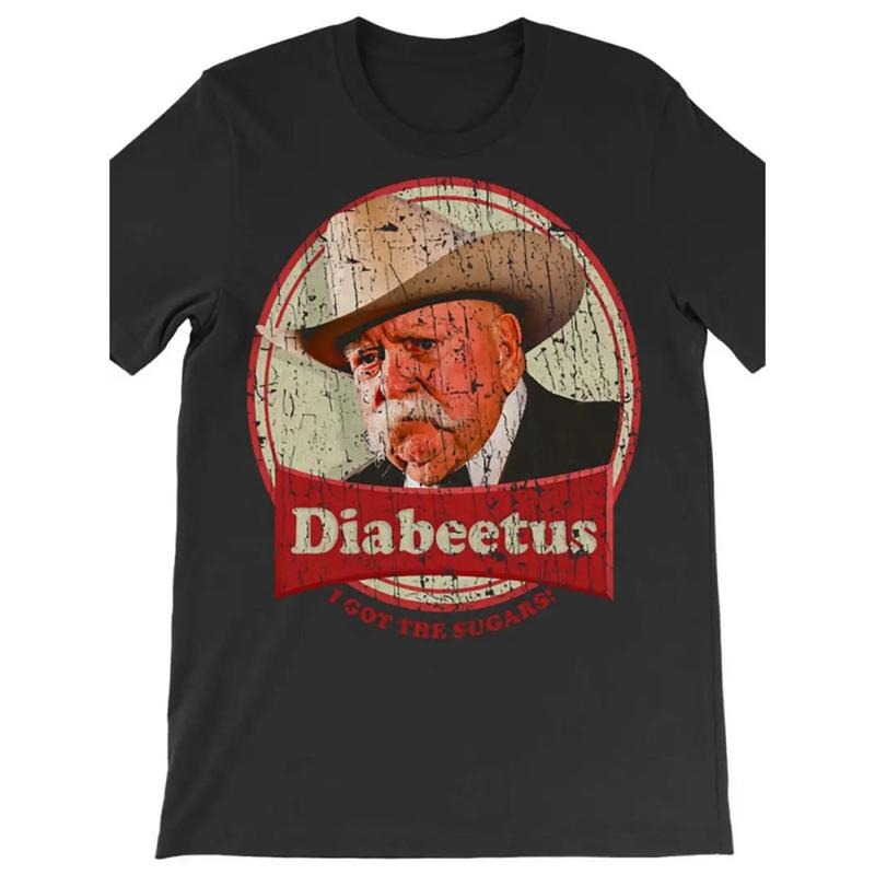 [100% Cotton] Vintage Cowboy Diabeteetus T-Shirt With Distressed Retro Design. Golf Gift T-Shirt For Men Gunpla brand...