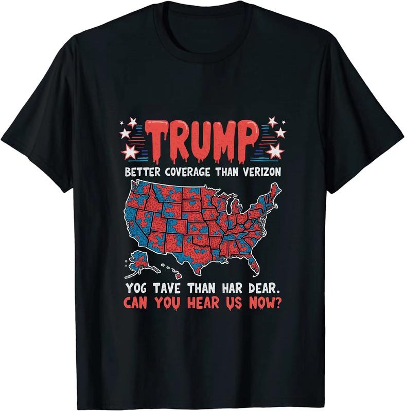 [100% Cotton] Zany Political Lightsaber brand - Shirt Trump Better Coverage Than Verizon Can You Hear Us Now for Political