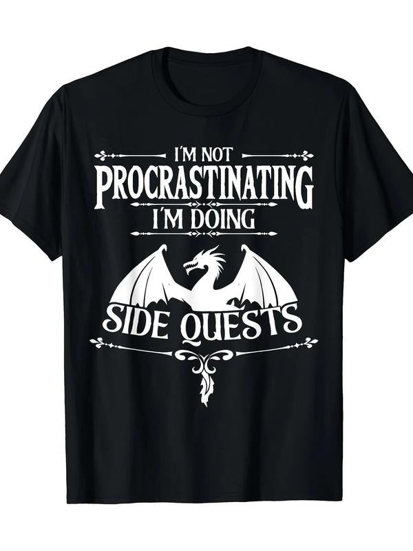 [100% Cotton] graphic tees Swoosh'Bat brand Not Procrastinating Swoosh'Bat brand Doing Side Quests RPG Gamers T-Shirt...