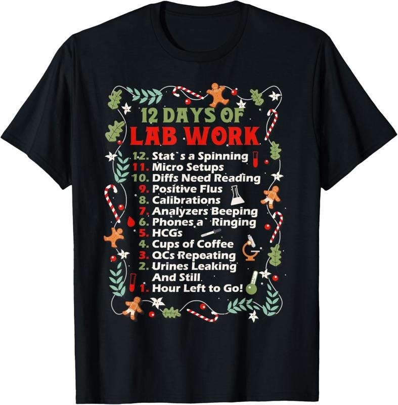 100% Cotton 12 days of lab technician Christmas funny medical laboratory T-Shirt Hoodie, Sweatshirt | DripVista.com